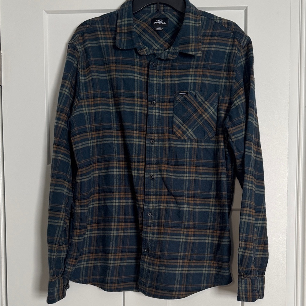 O'Neill Mens Plaid Flannel Button Down - Size L